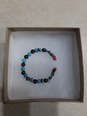 Handmade beaded bracelet- elastic thread- see 2nd picture for size SKU#016