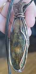 Moss Kyanite ~ Fairly Large Handmade copper wire wrapped pendant 10e