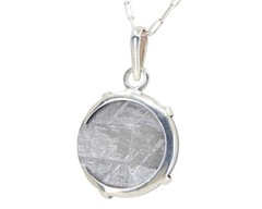 Crescent Moon GIBEON meteorite pendant I Sterling Silver – TOP METEORITE Jewelry
