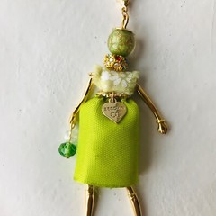 Murano Glass cc zecchin woman head doll  necklace 18″ / Pendant Made in Italy