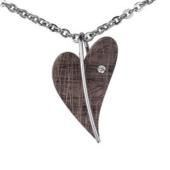 Ernstes Design Pendant AN414 Heart Out Stainless Steel Old Brilliant 0.016 CT 21