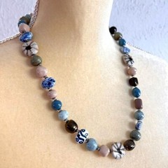 Handmade Multicolored Necklace. 23.5 in