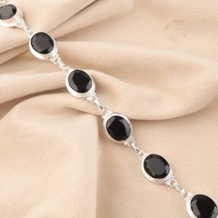 Precious bracelet Black Onyx Natural Gemstone 925 Sterling Silver bracelet