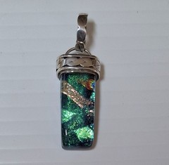 Handmade Dichroic Glass And Sterling Silver Pendant By Mary.Whitehorse