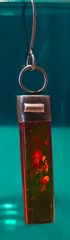 High-quality, ultramodern, handmade silver & reddish brown amber earrings-2.5″ L