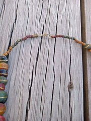 Vtg Artisan Brass Necklace Statement Painted Metal
