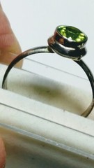 LOVELY UNTREATED NATURAL PERIDOT IN STERLING SILVER.925 RINGS SIZES 7.25-7.5,7-5