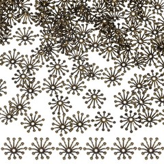 100-Pack 13mm x 3.5mm ( W x H ) Bead End Caps Flower Stamen [Blue Patina]