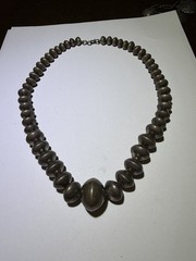 Amazing Navajo Pearls Graduated Sterling Silver Round Seamless Bead Necklace
