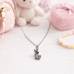 Baby Bunny Charm Necklace – Surgical Steel Charm & Rolo Chain – Lobster Clasp