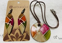 Brazilian Handcrafted Rainbow Abstract Necklace Set(best price then other sites)