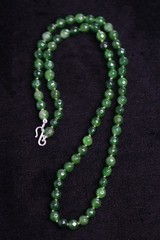 Aventurine Necklace Green 6mm Ball Faceted Gemstone Silk Knotted 20″