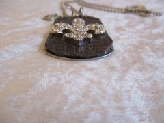Kate Mesta Dog Tag Fleur-de-Lis Chain Necklace