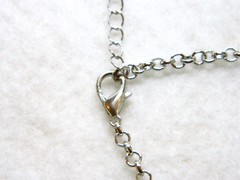 Swirling Blue and Gold Enameled Shell Pendant on 17.25 Inch Necklace Silver Tone