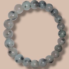 Kiwi Jasper 8mm Beaded Stretch Bracelet Natural Green Gray Stone