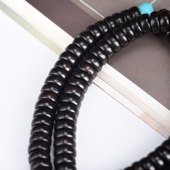 Ebony Buddhist Prayer Beads Abacus Bead Bracelets, Natural Wood Beads