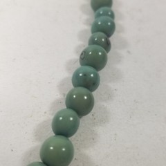 Tagua Nut Round Green Bead Necklace 23.5″ Adjustable