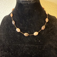 Handmade Natural Stone Hand Knotted Small Stones Choker Necklace With 925 Clasp