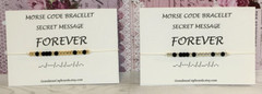 Morse Code Bracelet, FOREVER, Adjustable, Hidden Message/Custom/Name/Stackable