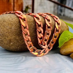 18 inch Pure Copper Solid CUBAN Chain Necklace, Healing Jewelry Spiritual