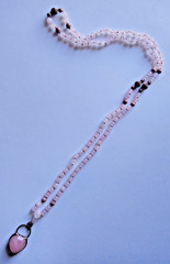 Mala 108 Beads, Rose Quartz & Rhodonite with pendant hand knotted Mala Necklace