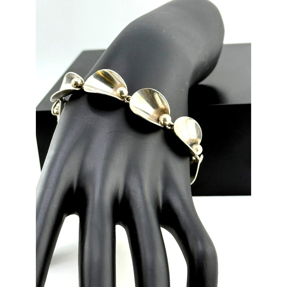 Rare Hugo Grun Denmark Sterling Silver Modernist Bracelet