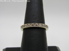 LI 3mm 14k Yellow Gold CZ Eternity Band Ring Size 7.5