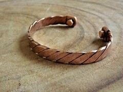2 Pack Copper Magnetic Bracelet Arthritis Pain Therapy Energy Cuff Bangle NEW