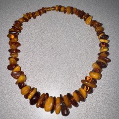 Natural Baltic Amber Honey, Butterscotch & Deep Cognac Necklace 20″ -66.3g