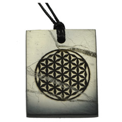 Shungite Pendant Flower of Life ( Engraved ) – Various Shapes