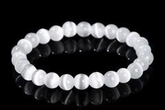 Bracelet White Tiger Eye 10 mm Beads Stretch Bracelet