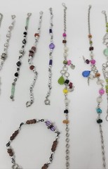 Handmade Anklets And Bracelets Beads And Colorful Stones Lot Of 22