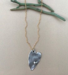 NEW ARTISAN HANDMADE SUNDANCE CHARM HEART NECKLACE HANDCRAFTED SILVER JEWELRY