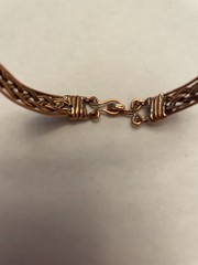 Antiqued Copper Braided Wire Weaved Bracelet 8.5”