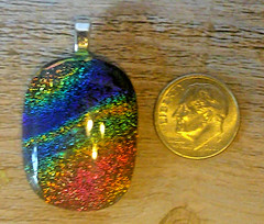 dichroic glass pendant fused hand made crafted