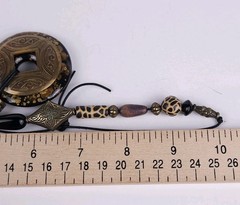 «Regal Safari» Round Speckled Glass Y-Drop Beaded Pendant 20″ Necklace