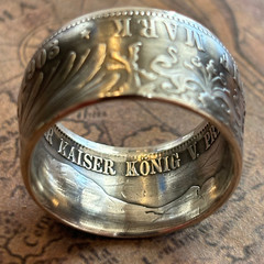 EXCLUSIVE 90% SILVER Prussian German 5 Mark COIN RING 1891-1908 SIZE 5-12 Unique