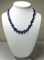Faceted Briolette Lapis Lazuli, 14k Solid Gold Handmade necklace, knotted, 18 «