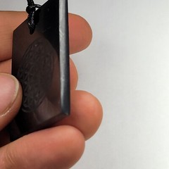Shungite Emf Protection Necklace Flower of life Engraved Pendant Rectangle