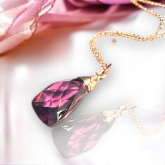 Lab Made Color Change Alexandrite Pendant 14k Rose Gold Filled, June Birthstone