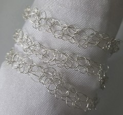 Champagne Color Wire Bracelet Set of 3 1/2 » Lightweight Handmade Jewelry W047