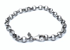 Italy Arezzo Hallmarks Sterling Silver 925 Rolo Link 6.6mm Chain 8.75” Bracelet
