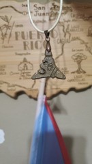 Puerto Ricos Trigonolito Cemi Necklace Hand-made And Handpainted From Wood.