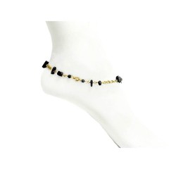 Authentic Gold Filled 1-20 14K Unique Hematite Crafted Anklet Brac 10″ adjust 9