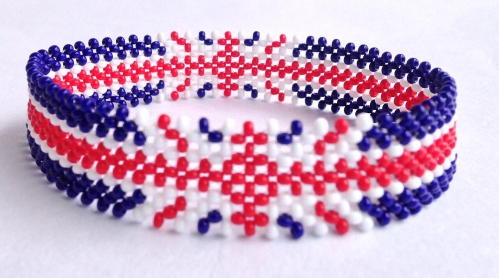 Wrist Band Bracelet United Kingdom National Flag Men’s Large 8″ (20.3cm)