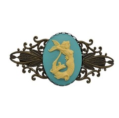 Vintage Cameo Mermaid Hair Barrette.