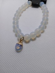Opalite Beaded Bracelet With Opalite Pendant