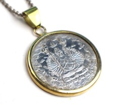 Tibet Silver Ancient Buddhist Heart Sutra Coin Pendant 25gram Coin diameter 40mm