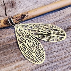 Handcrafted Lacy Yellow Green Filigree Slim Teardrop Enamel Pendant Earrings