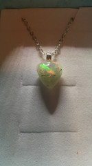 #423- 2.66ct Genuine Trillion Cut Ethiopian Welo Opal on a Sterling Silver Chain